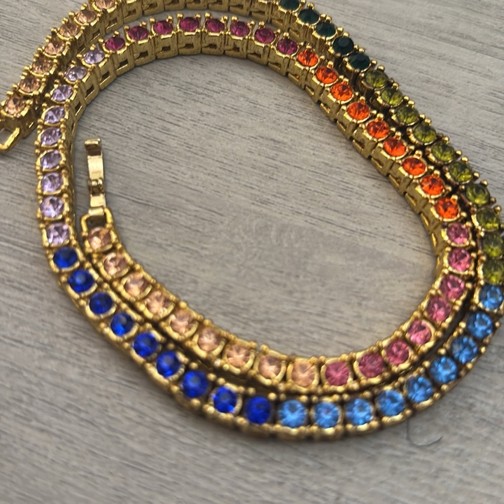 Tennis Necklace ( Gold )